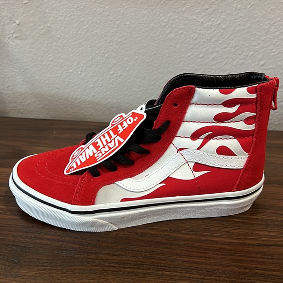 Vans Shoes | Kids Vans Sk8-Hi Zip Ferocious Flame Racing | Color: Red/White 1.5 - Picture 2 of 6